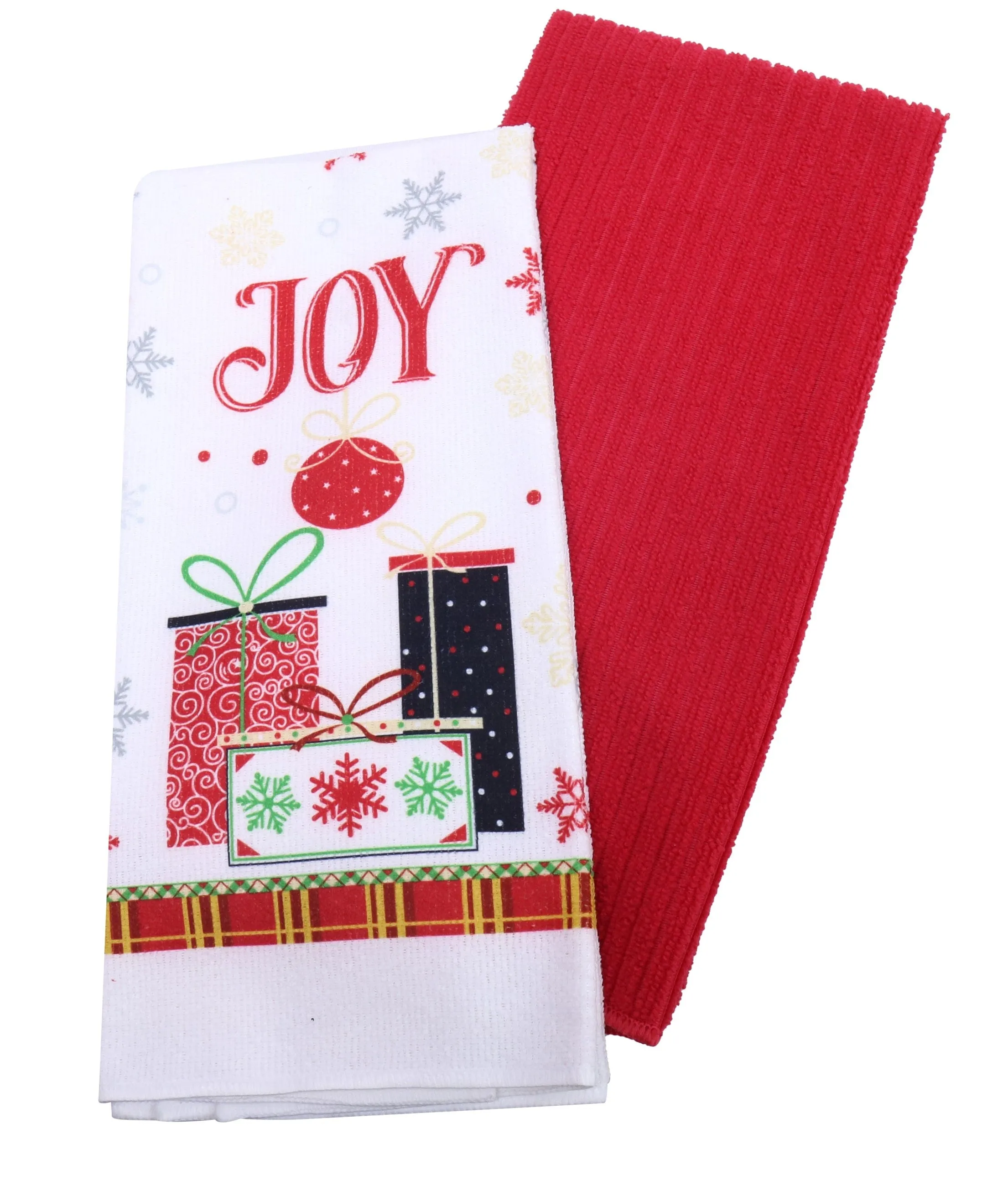 2pk Christmas Tea Towel 4 Asst