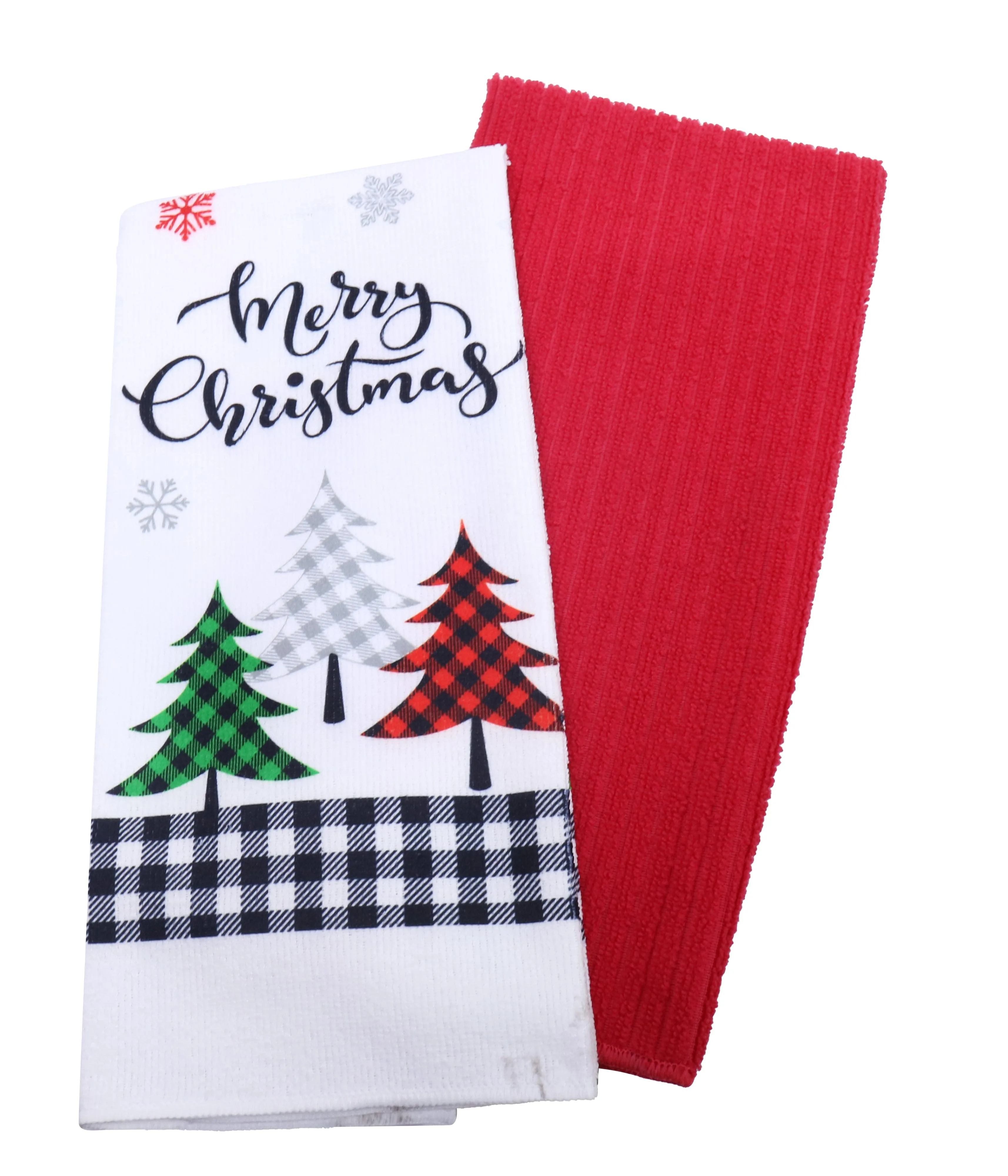 2pk Christmas Tea Towel 4 Asst