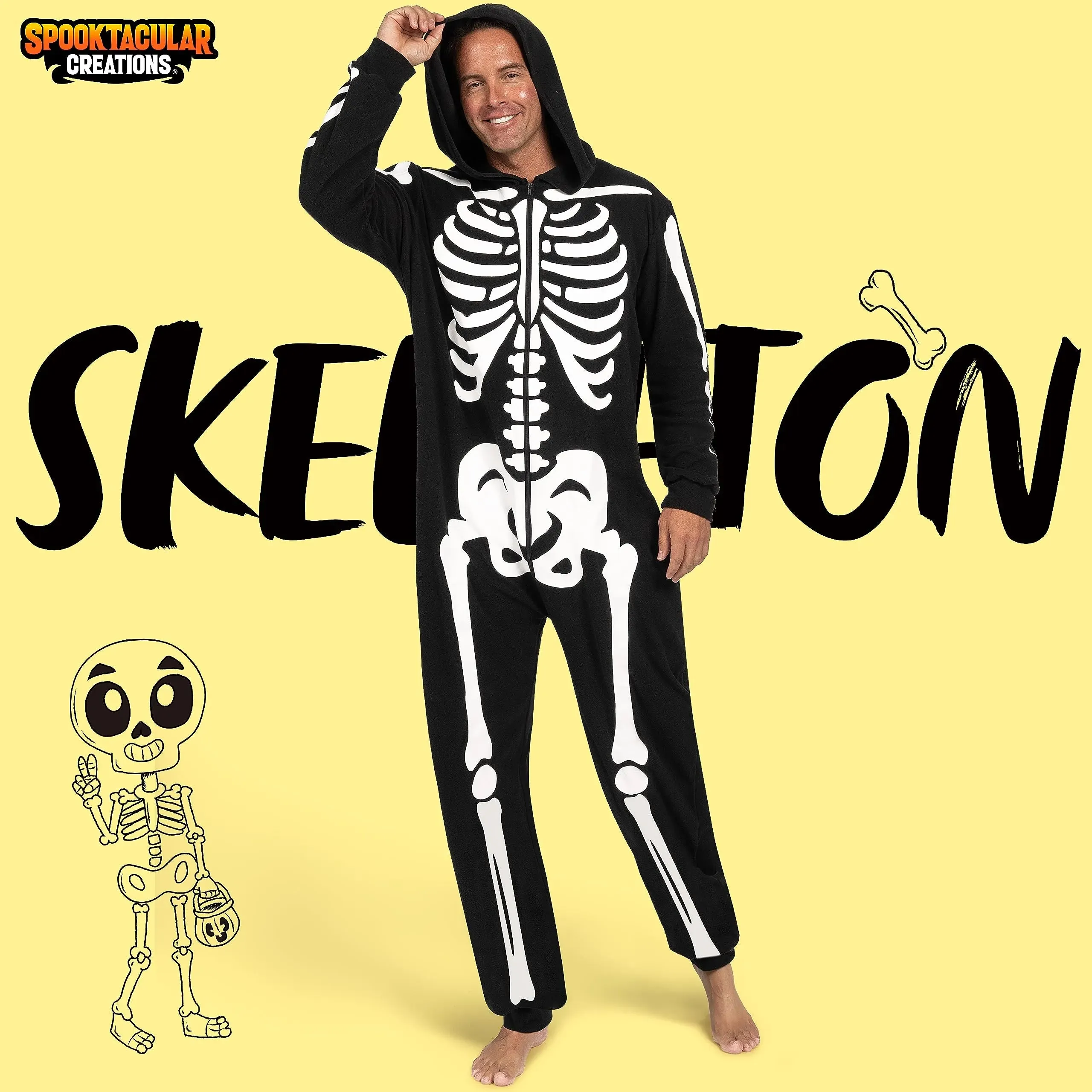 Adult Skeleton Costumes for Men Skeleton jumpsuit Pajama