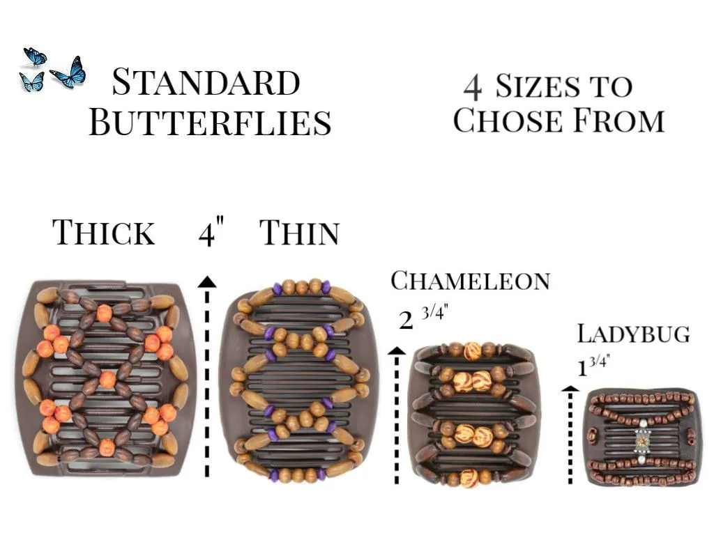 African Butterfly Hair Comb - Ndebele Brown 171