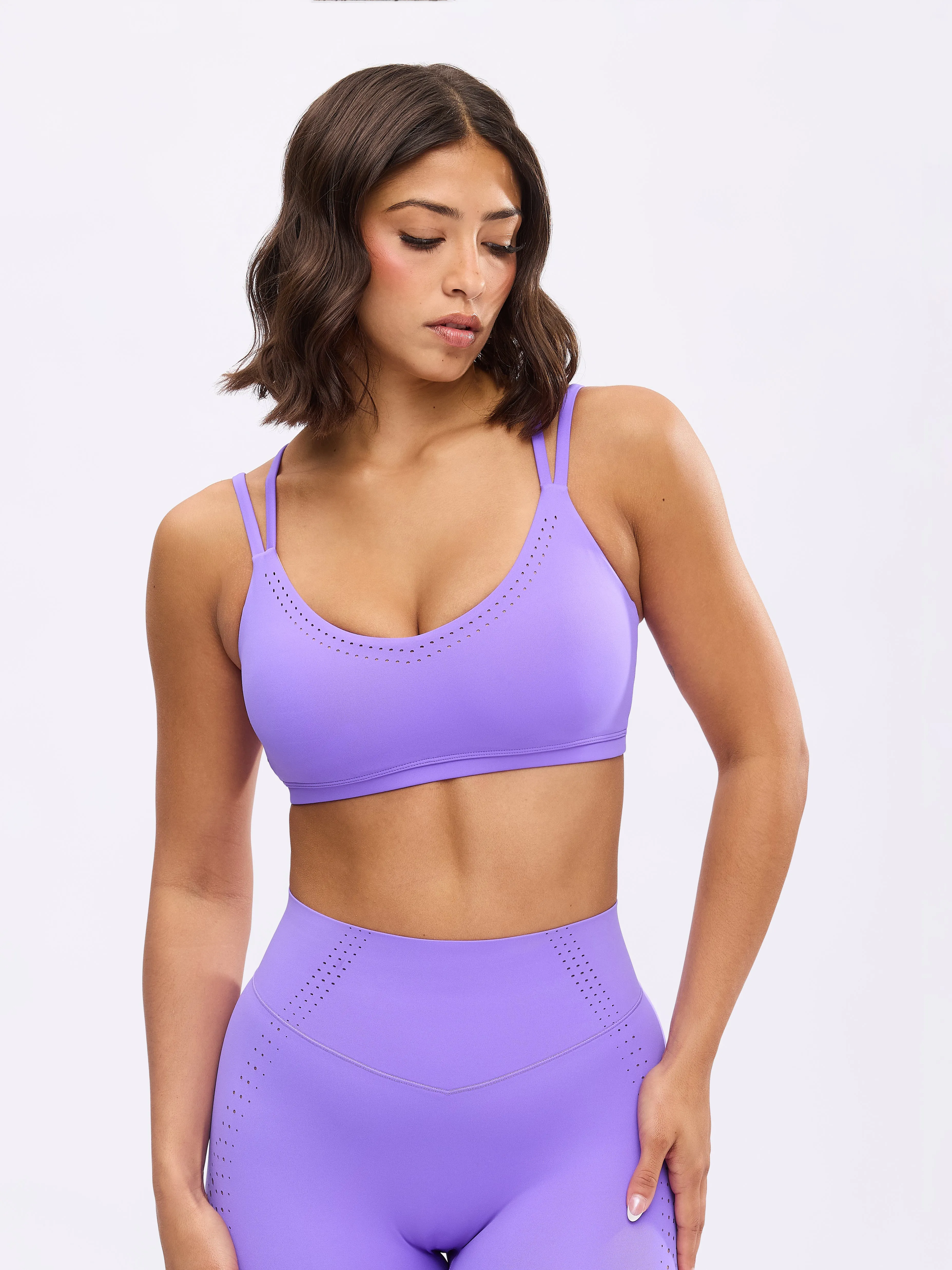 Airbrush Laser Sports Bra - Party Purple