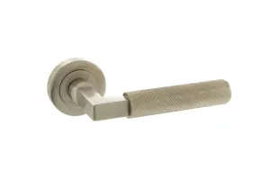 Atlantic Cartwright Designer Lever on Round Rose - Satin Nickel