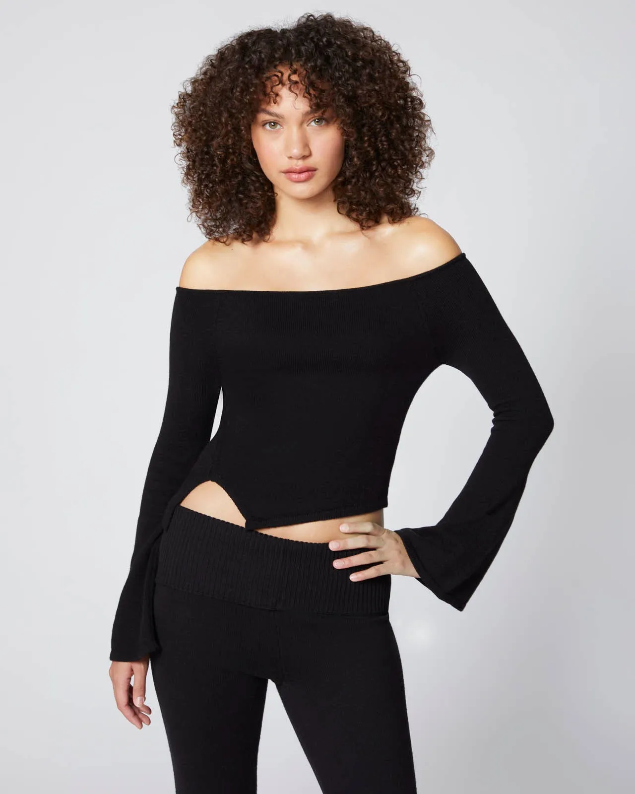 Barre Off-Shoulder Sweater