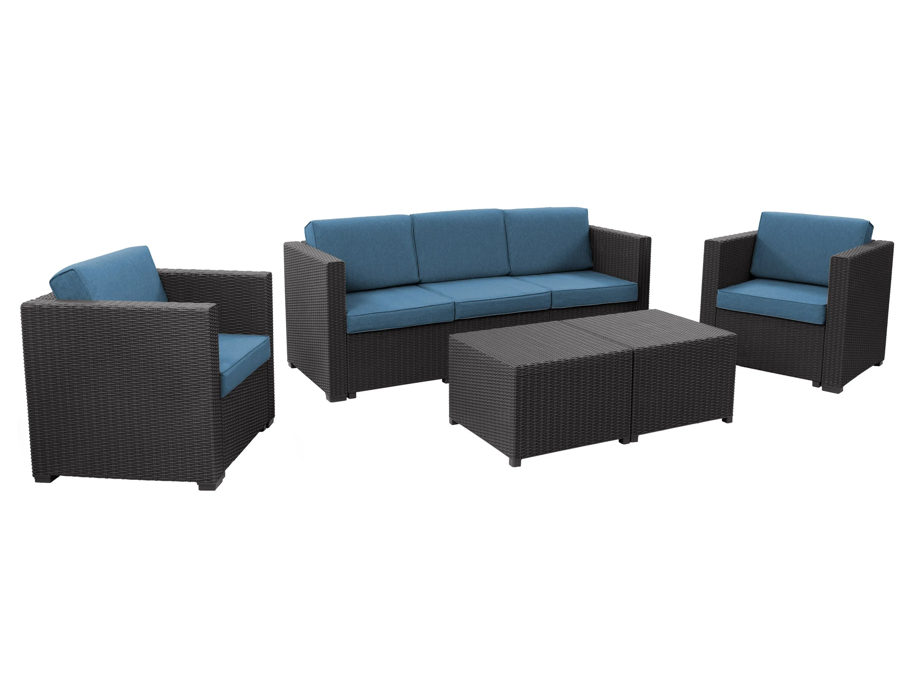 Black and Blue 5pc Patio Set