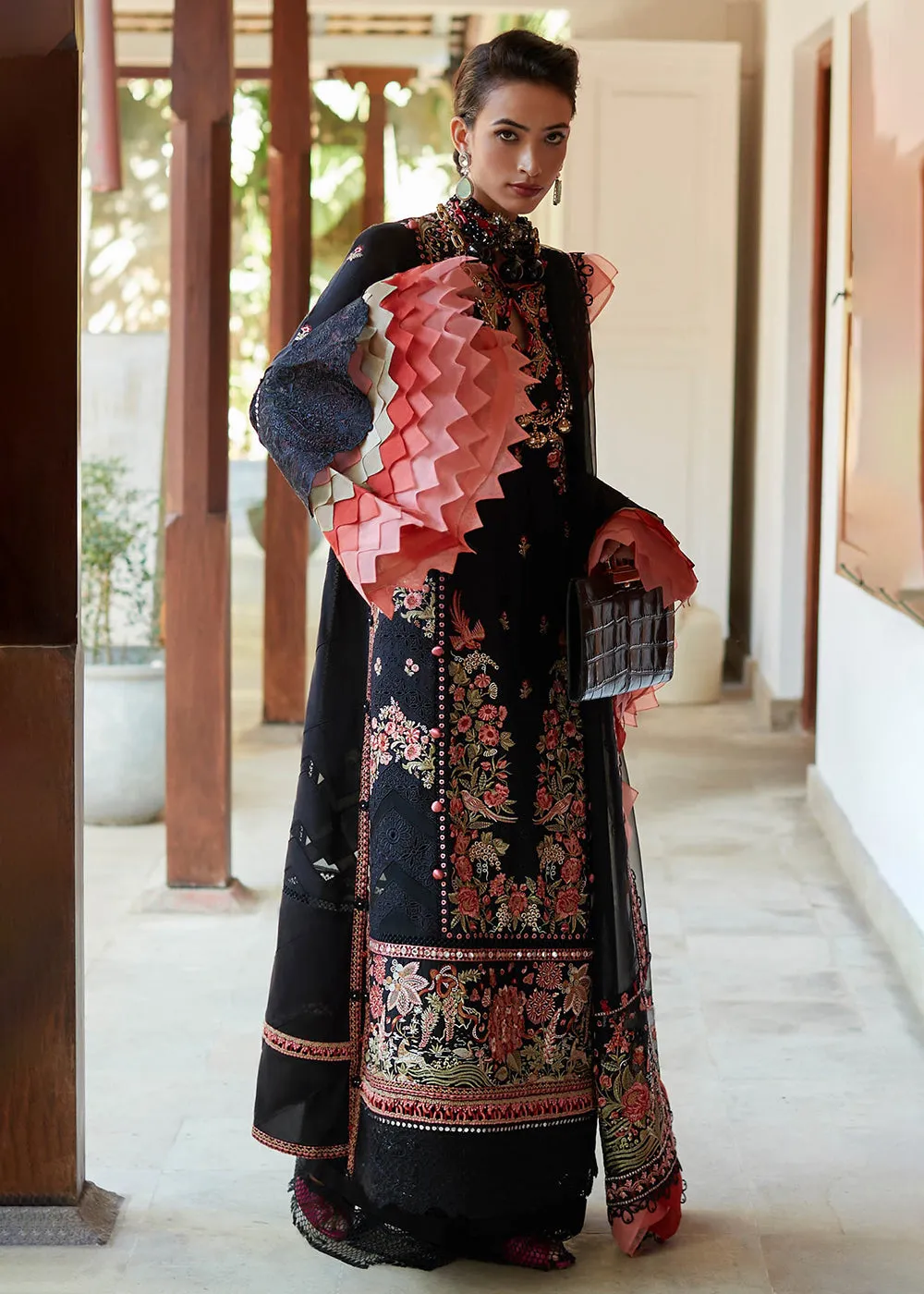 Black Lawn Suit - Elan - Luxury Lawn '23 - NYSA-EL23-02A