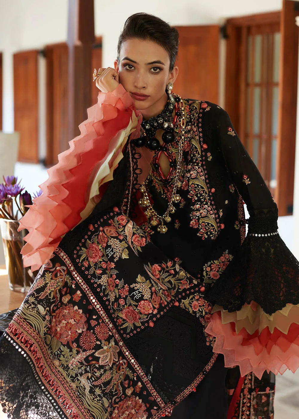 Black Lawn Suit - Elan - Luxury Lawn '23 - NYSA-EL23-02A