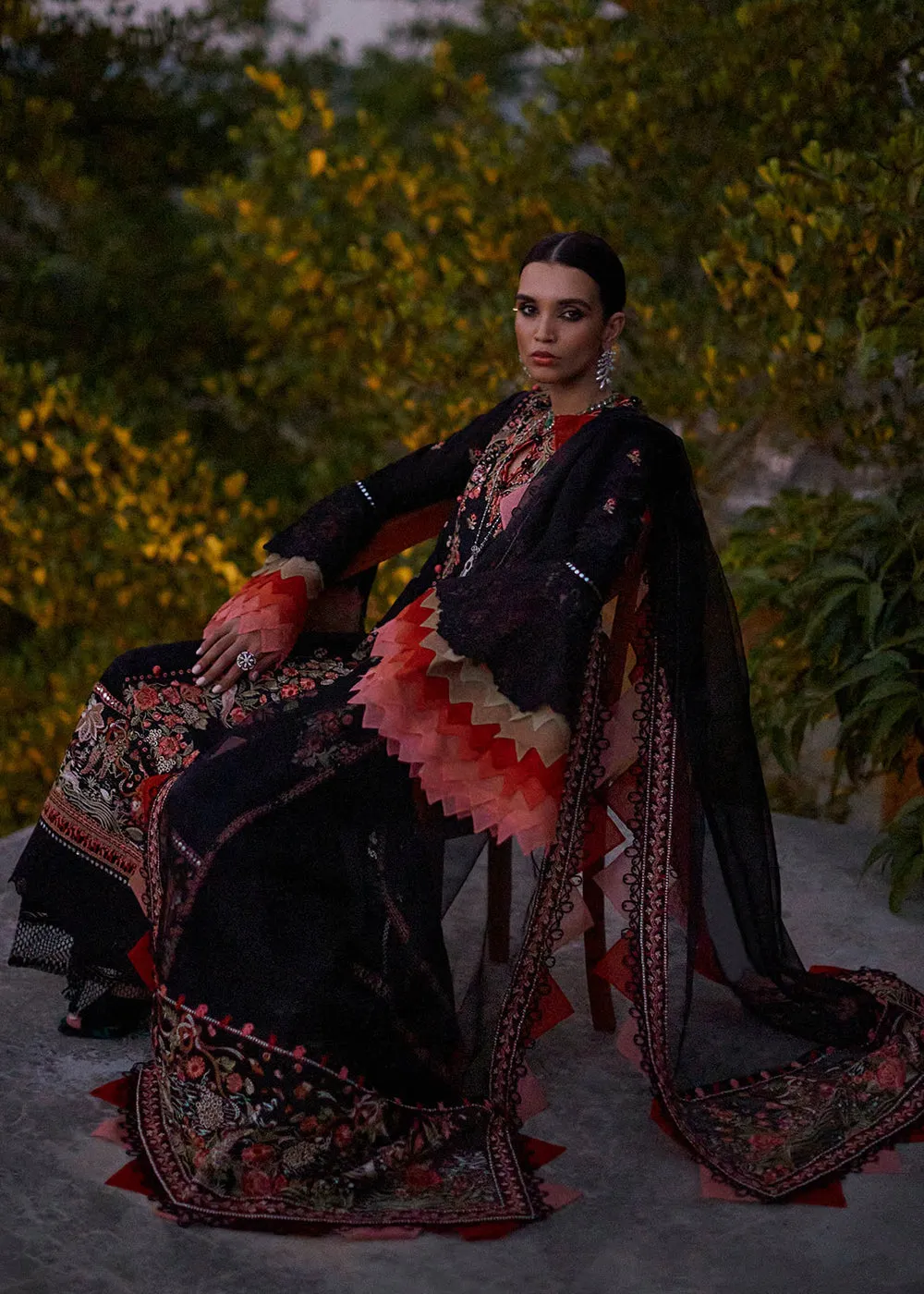 Black Lawn Suit - Elan - Luxury Lawn '23 - NYSA-EL23-02A