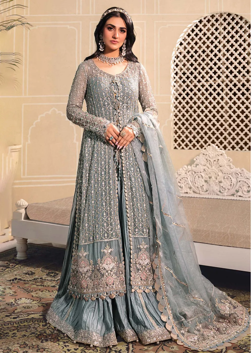 Blue Embroidered Suit - Maria B - Mbroidered Heritage Edition - BD-2602