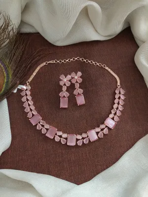 Blush & Sparkle Rose Gold Plated Zircon Necklace Sets