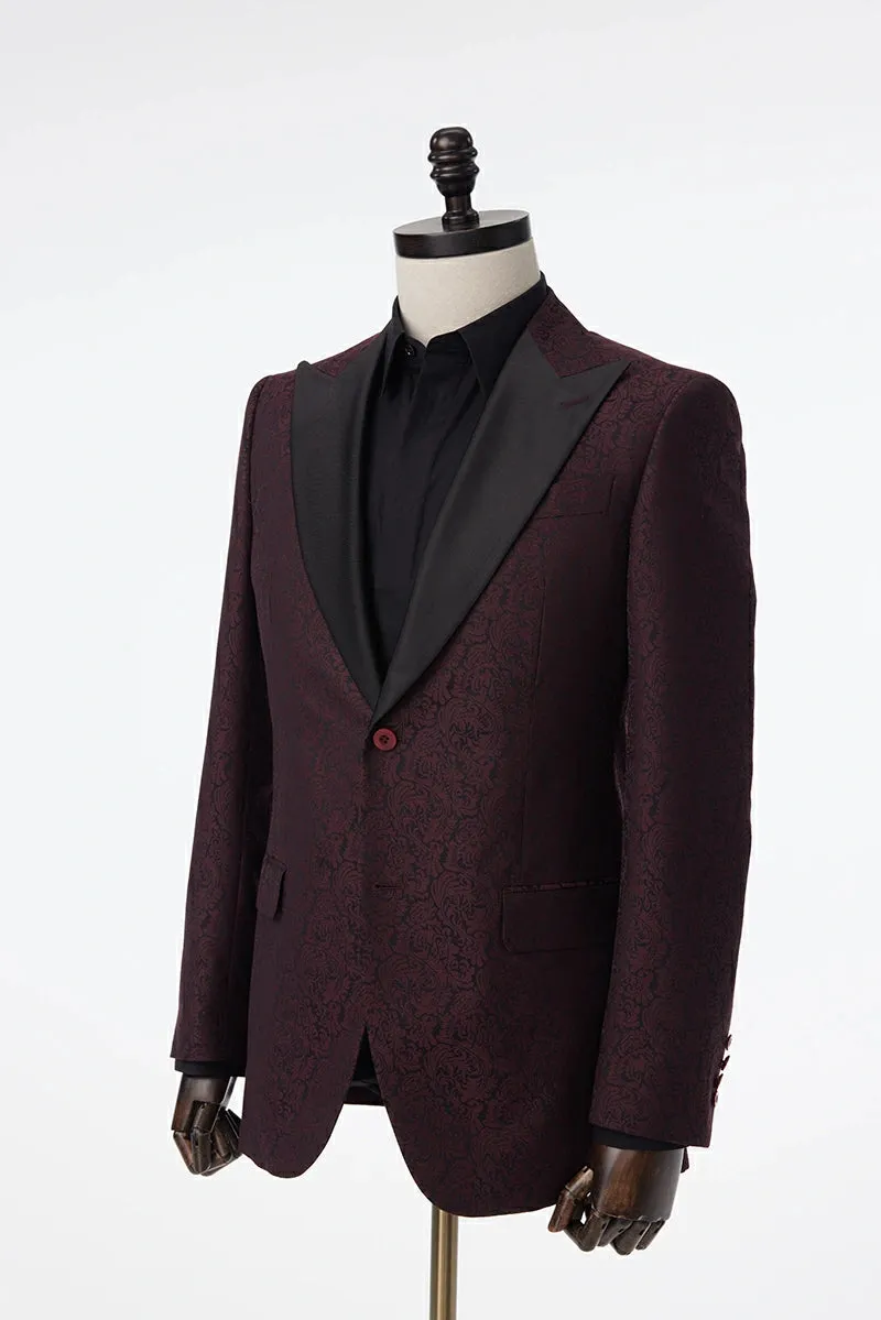 Bordeaux Paisley Jacquard Jacket