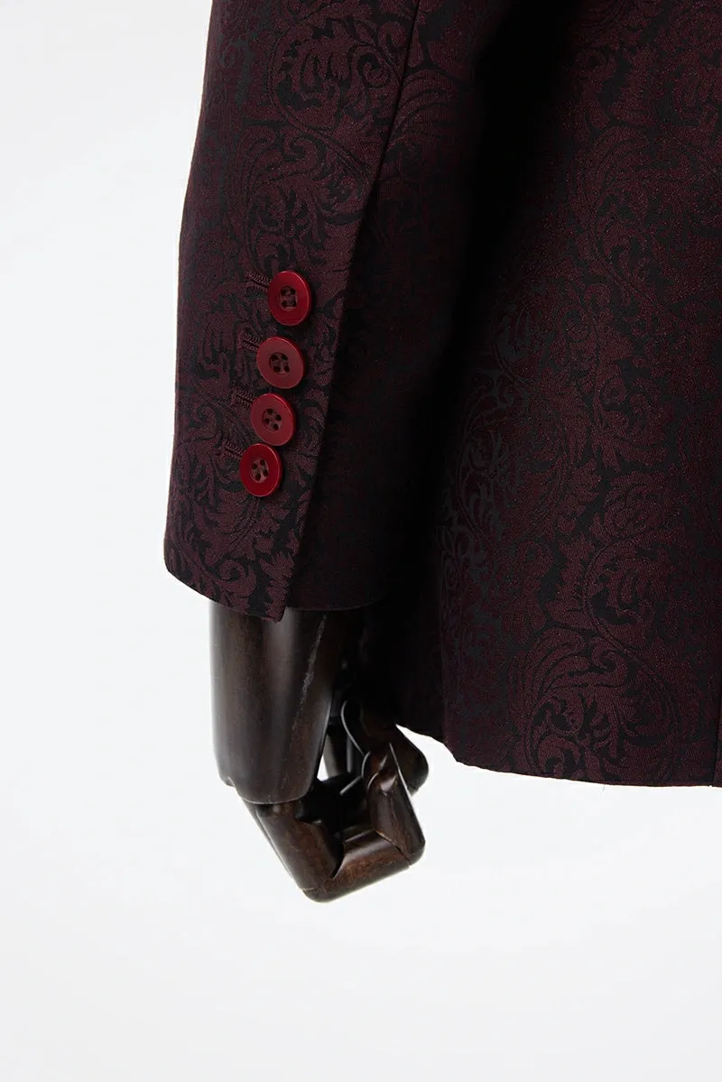 Bordeaux Paisley Jacquard Jacket