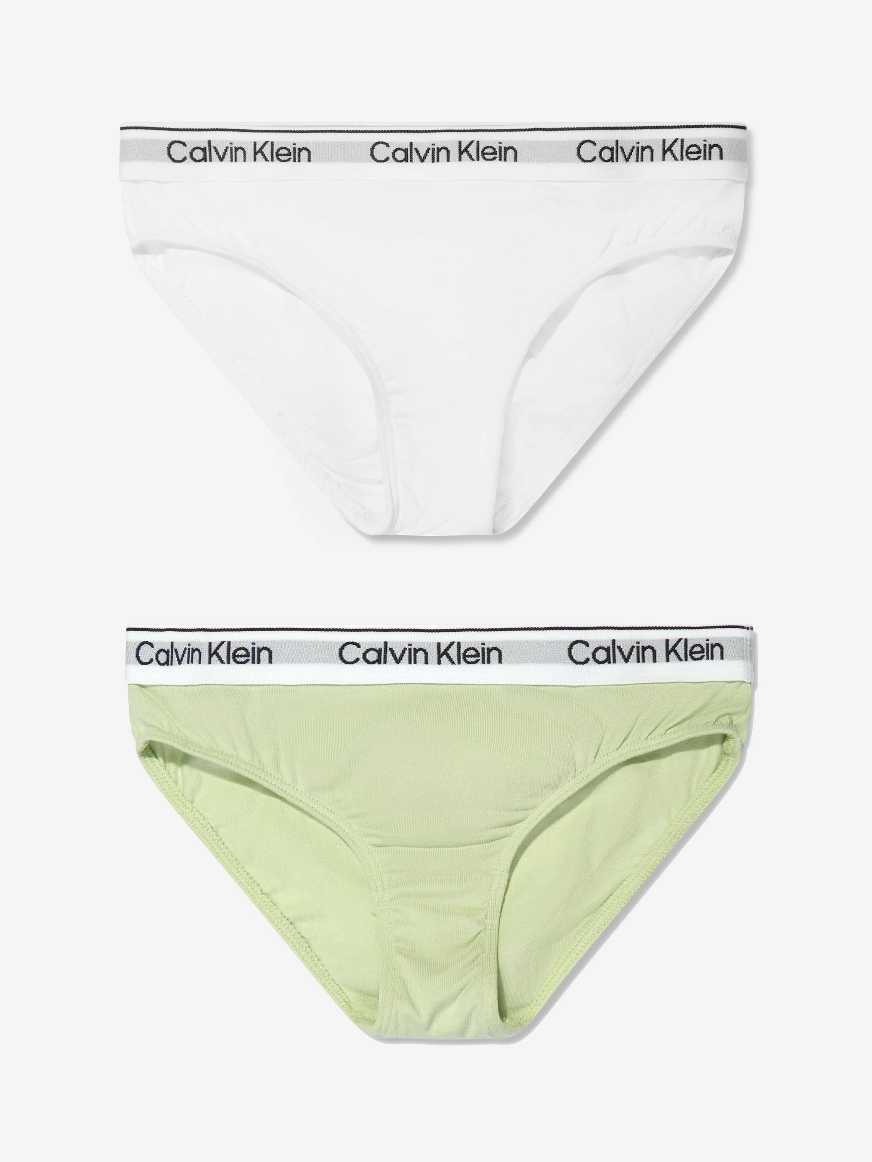 Calvin Klein Girls 2 Pack Bikini Briefs Set in Green