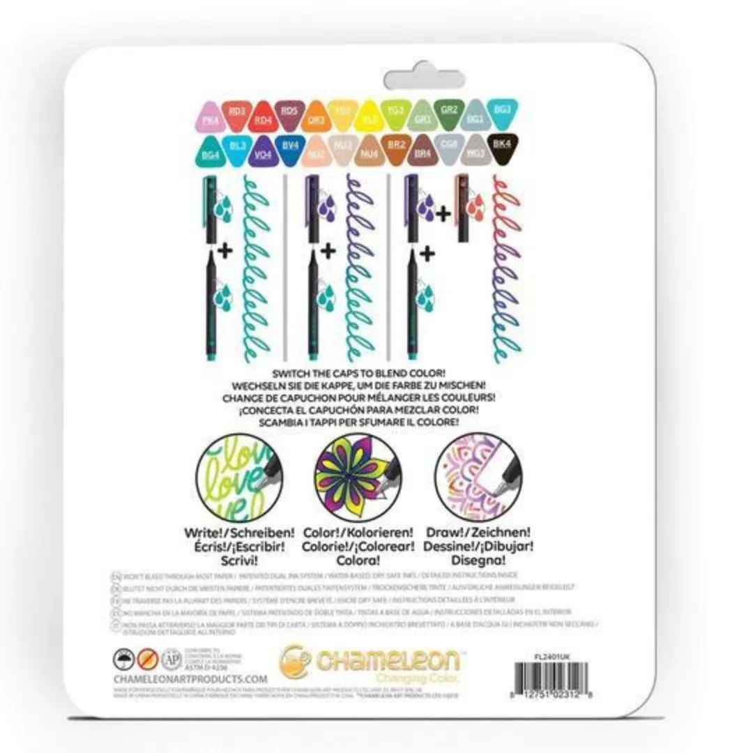 Chameleon Fineliners 24 pack Bold Colors