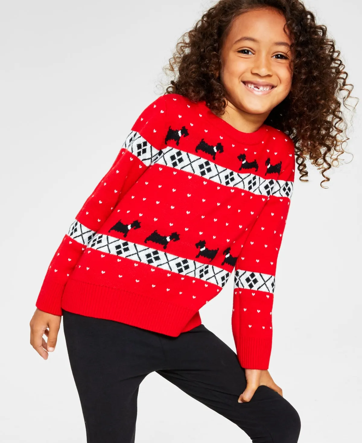 Charter Club Little Girls Walking Scottie Holiday Sweater