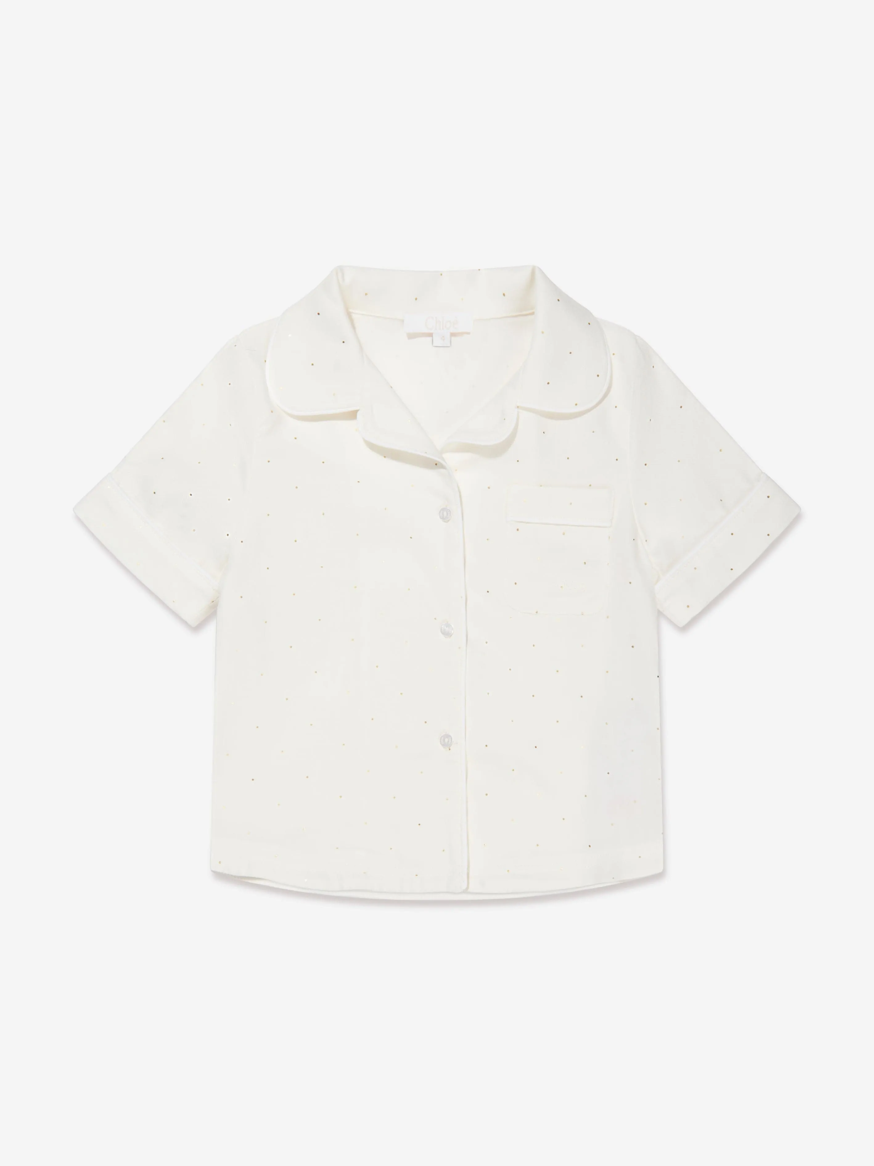 Chloé  Girls Organic Cotton Short Pyjama Set In Ivory