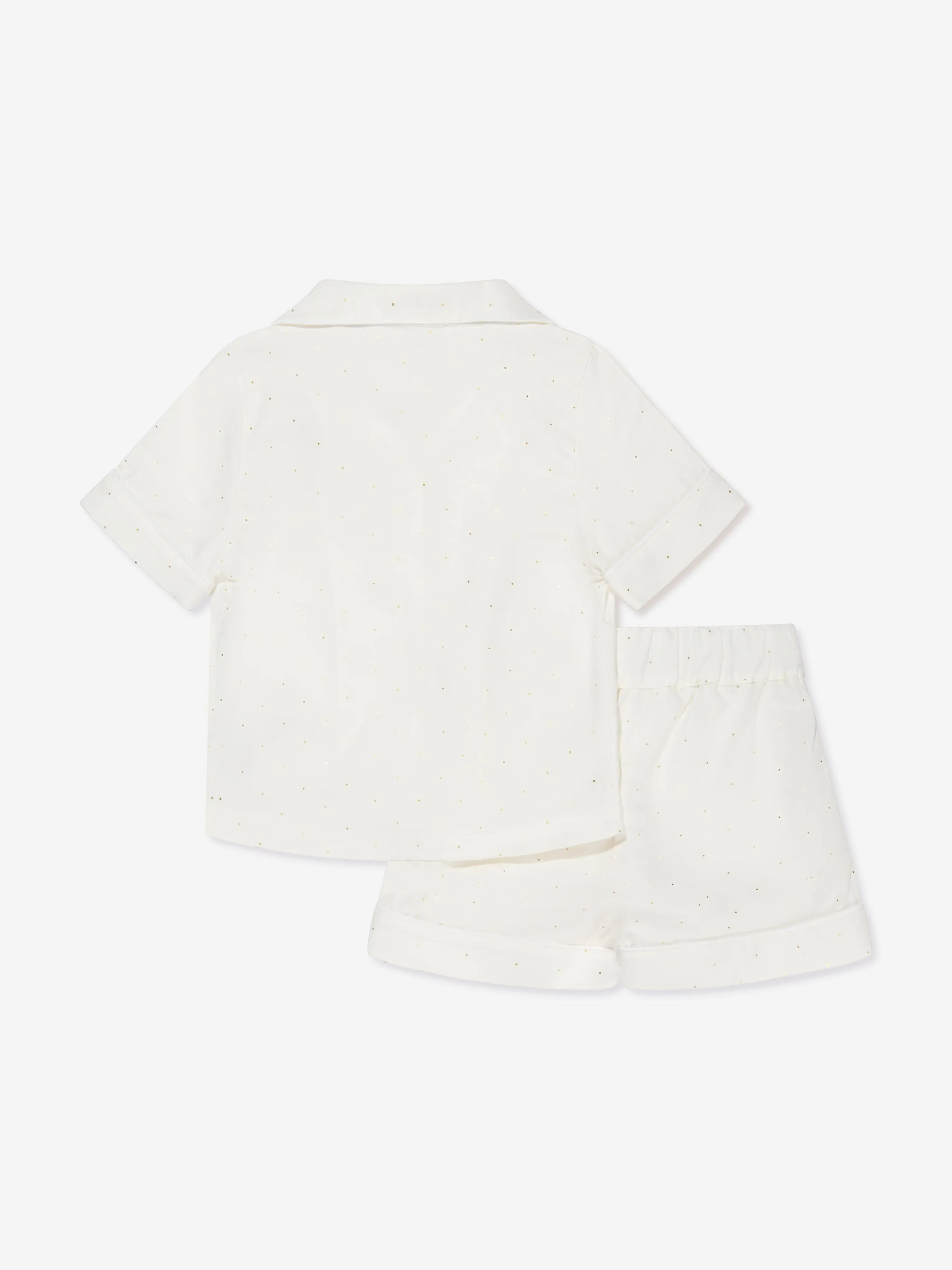 Chloé  Girls Organic Cotton Short Pyjama Set In Ivory