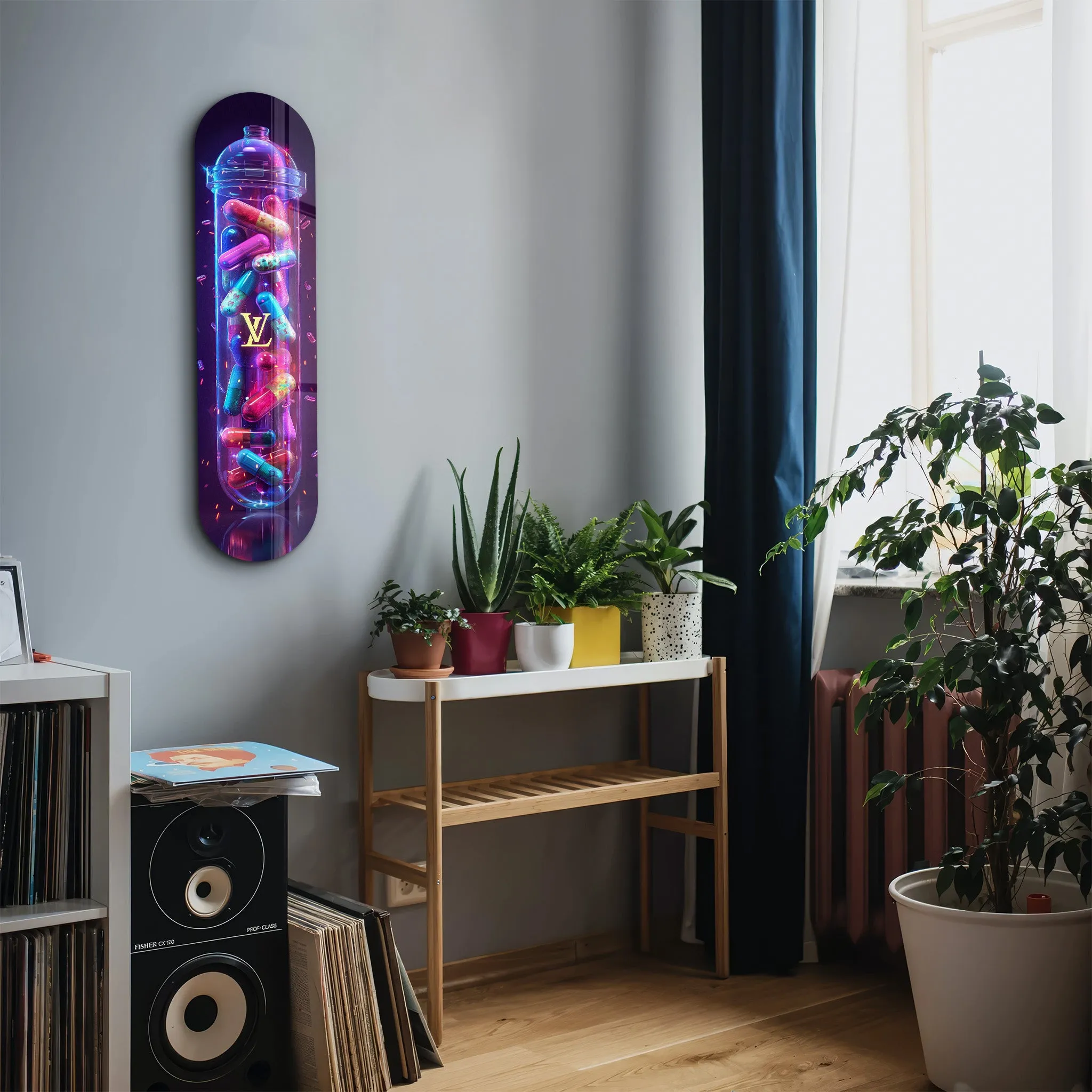 Colorful LV Tube| Glass Wall Art