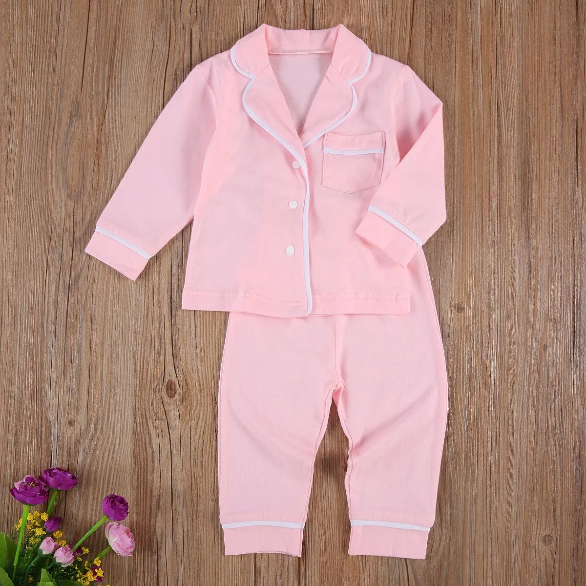 Cotton Two Piece Pajama Sets Toddler Kids Baby Girl Boy