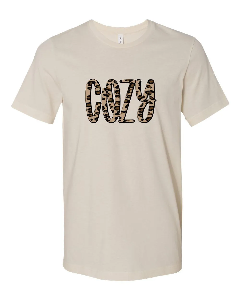 Cozy Leopard Crew Neck Short Sleeve Graphic Tee