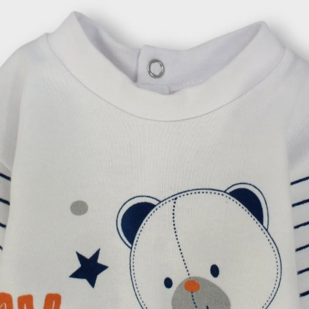 Cute Bear Long-Sleeved Footless Onesie