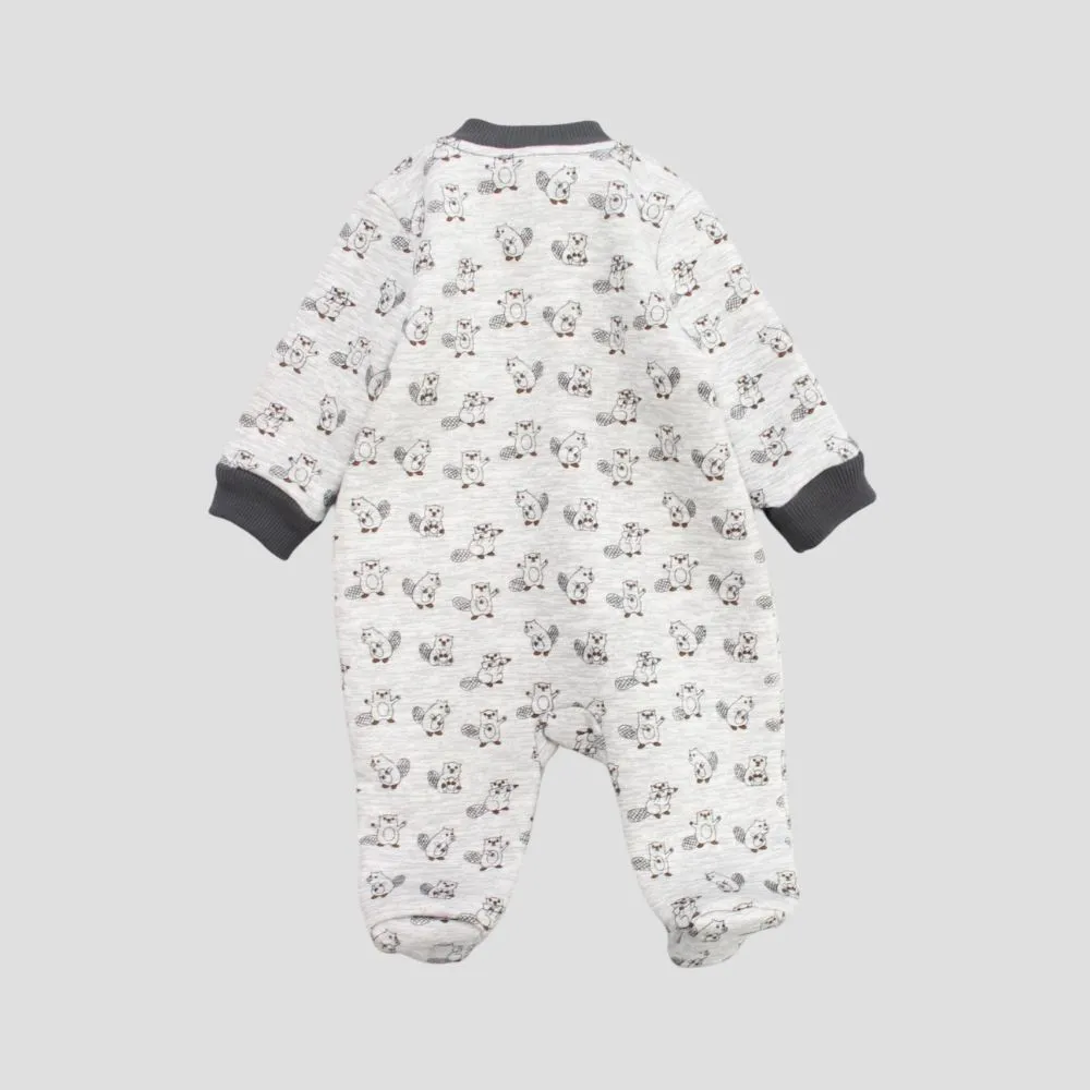 Cute Squirrel Long-Sleeved Baby Footie