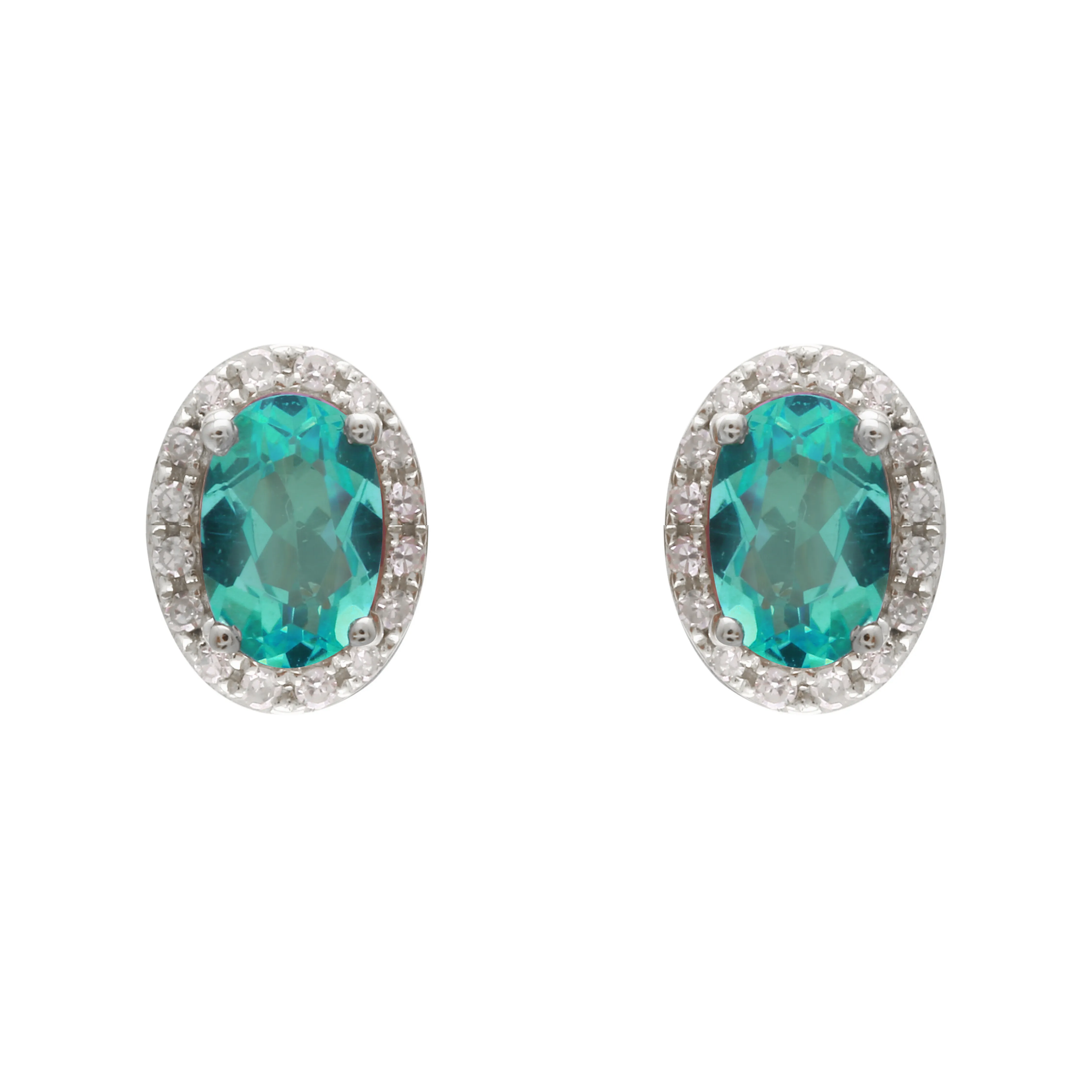 Diamond Apatite Oval Halos