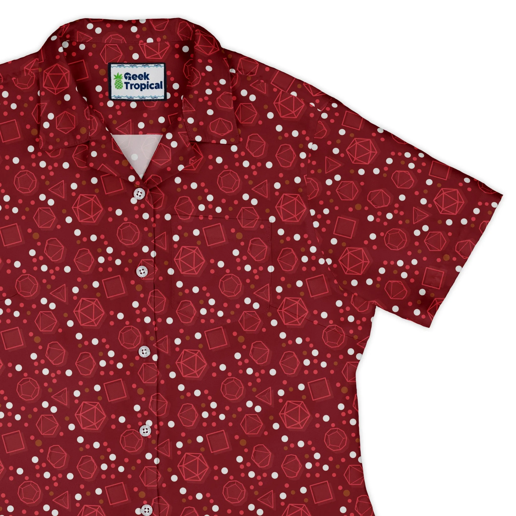 Dnd Red Dice Sets Curvy Button Up Shirt