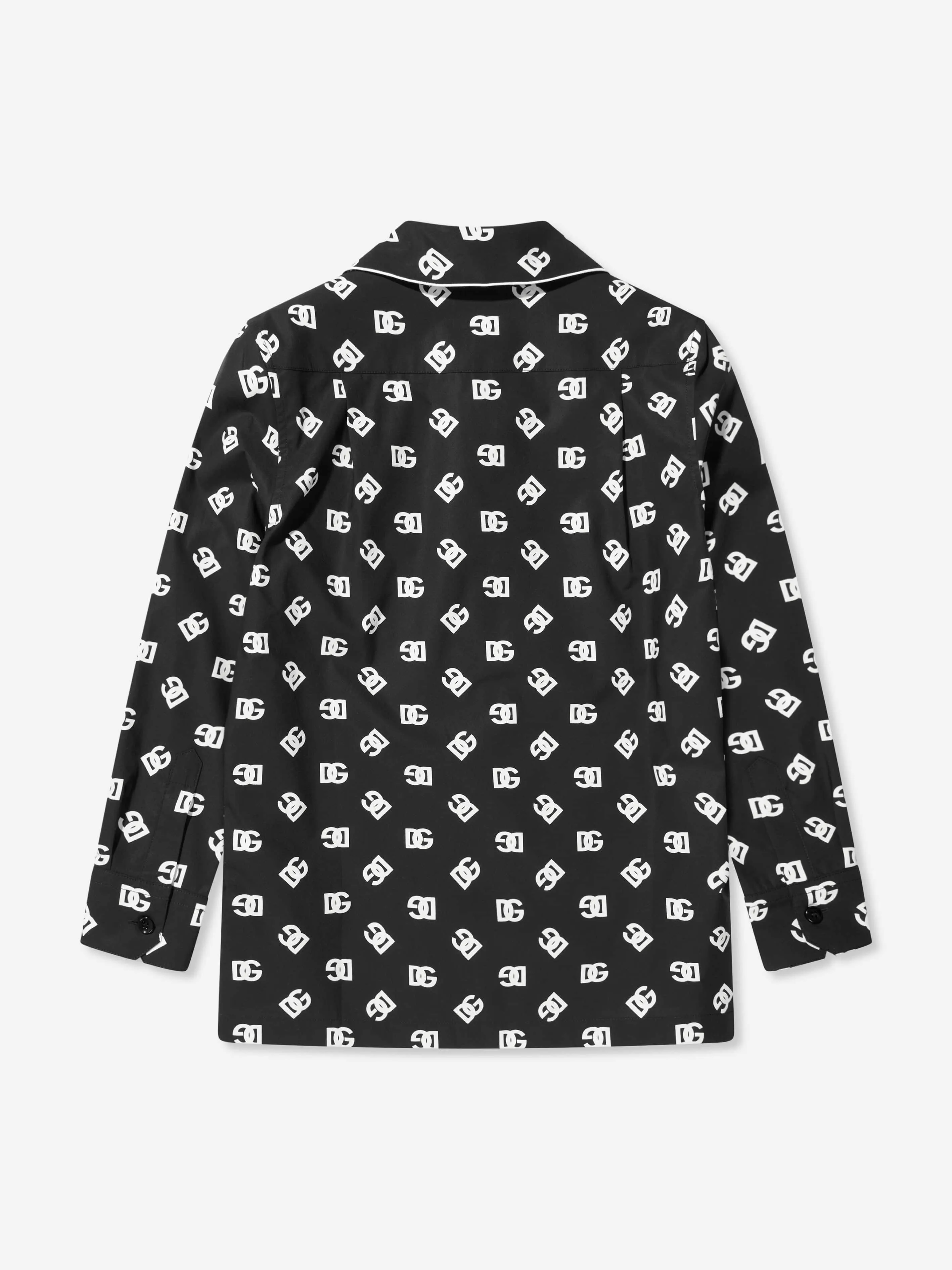 Dolce & Gabbana Boys Logo Print Pyjama Top in Black