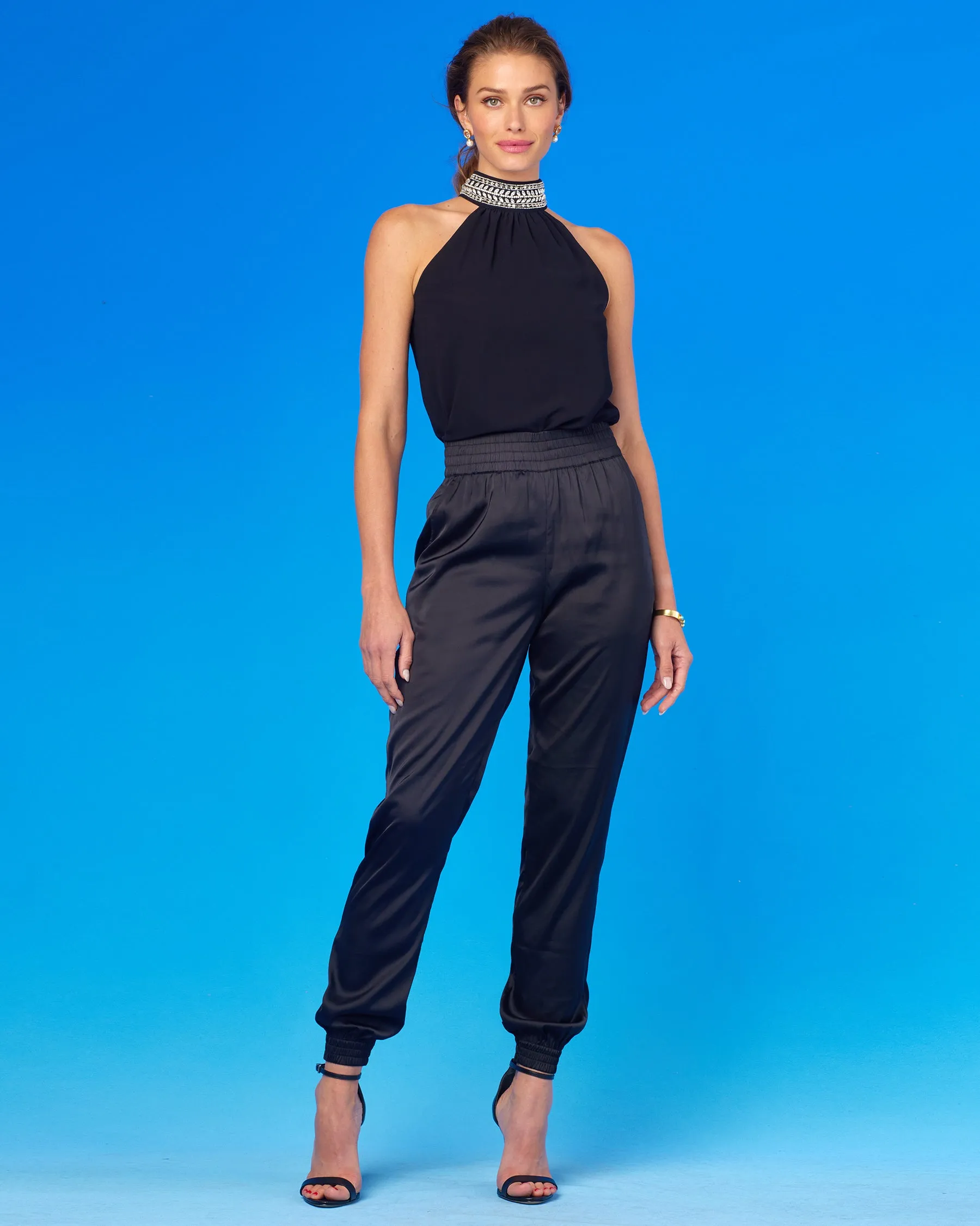 Emma Harem Jogger Pant in Sleek Black