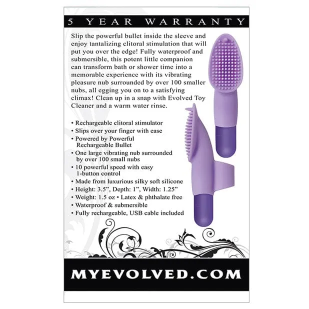 Evolved - Fingerific Rechargeable Bullet Vibrator Clitoral Massager (Purple)