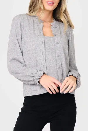 Feminine Mock Neck Luxe Cardigan