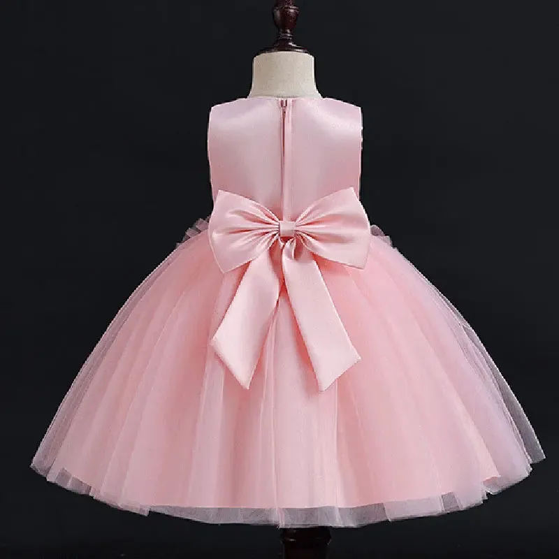 Flower Girls Princess Wedding Party Tutu Dress With Pearl for 3-10 Years