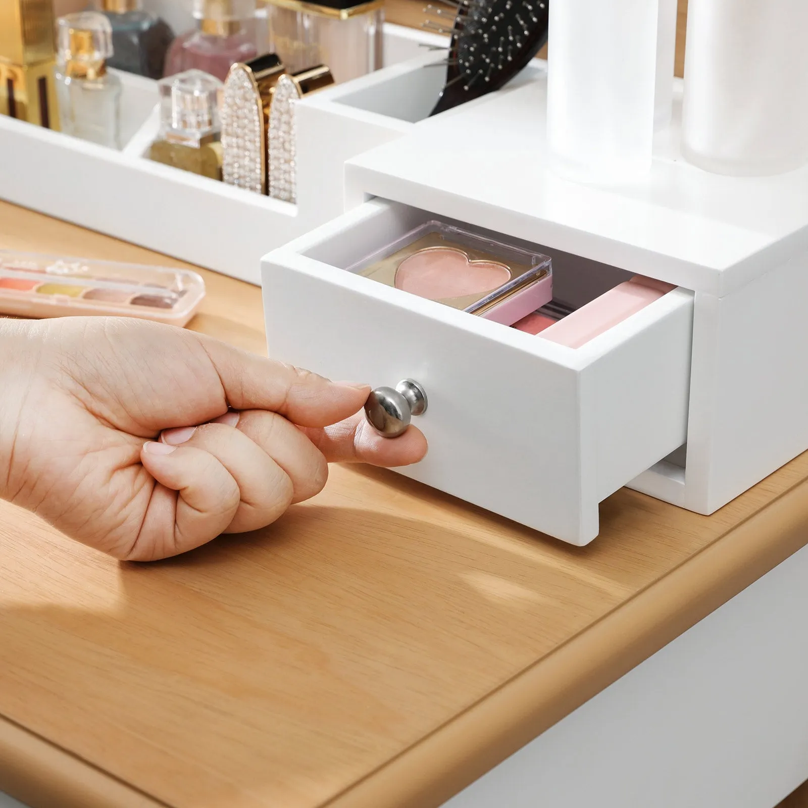 Frameless Mirror Dressing Table