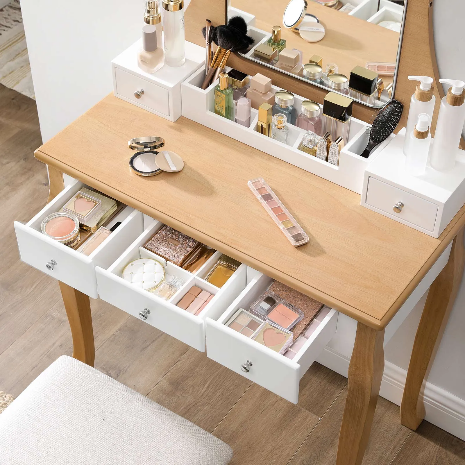 Frameless Mirror Dressing Table