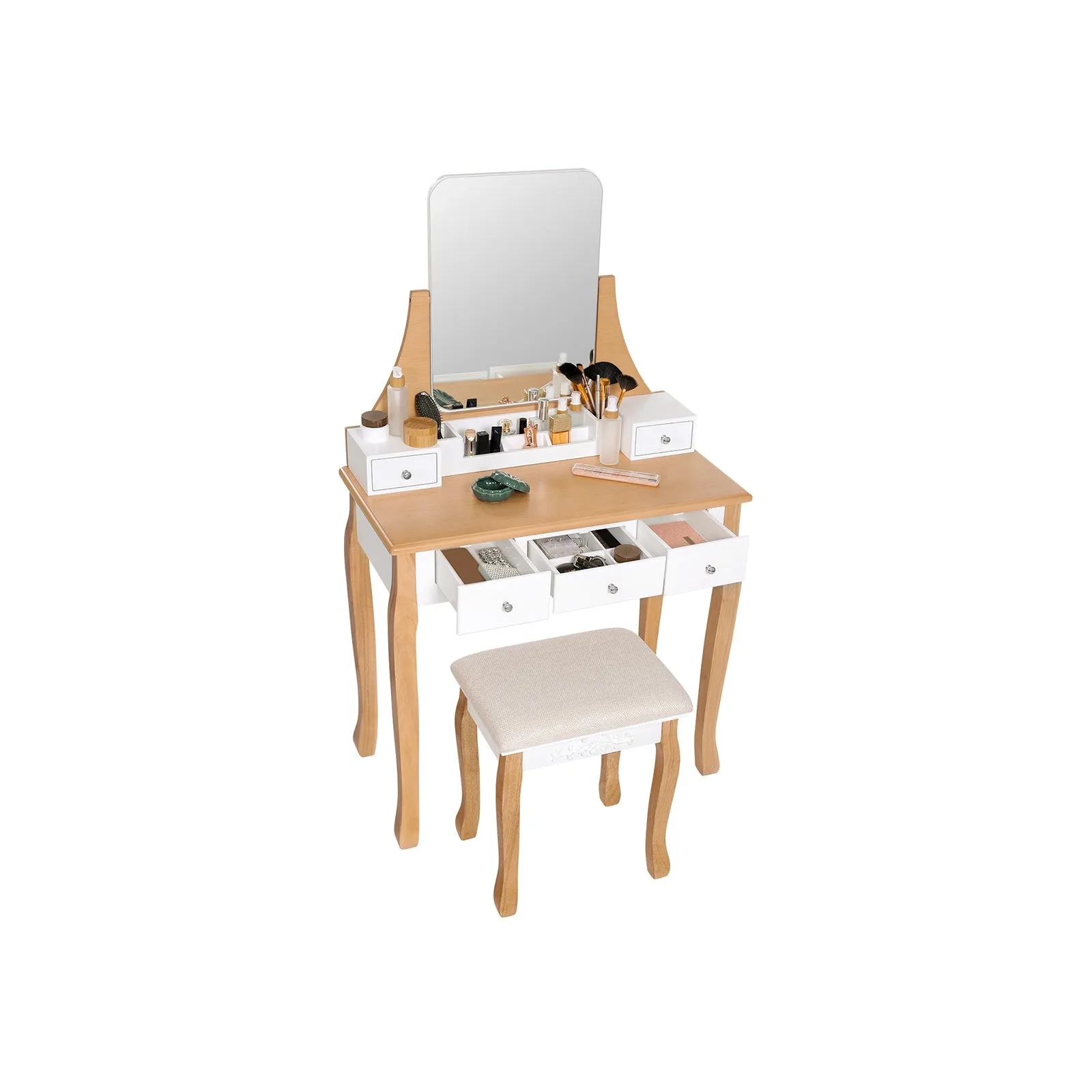 Frameless Mirror Dressing Table