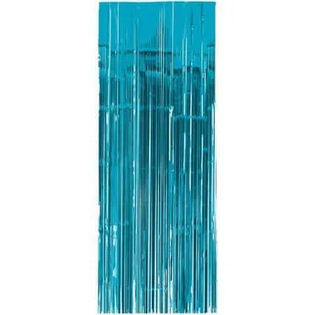 Fringed Doorway Curtain - Caribbean Blue