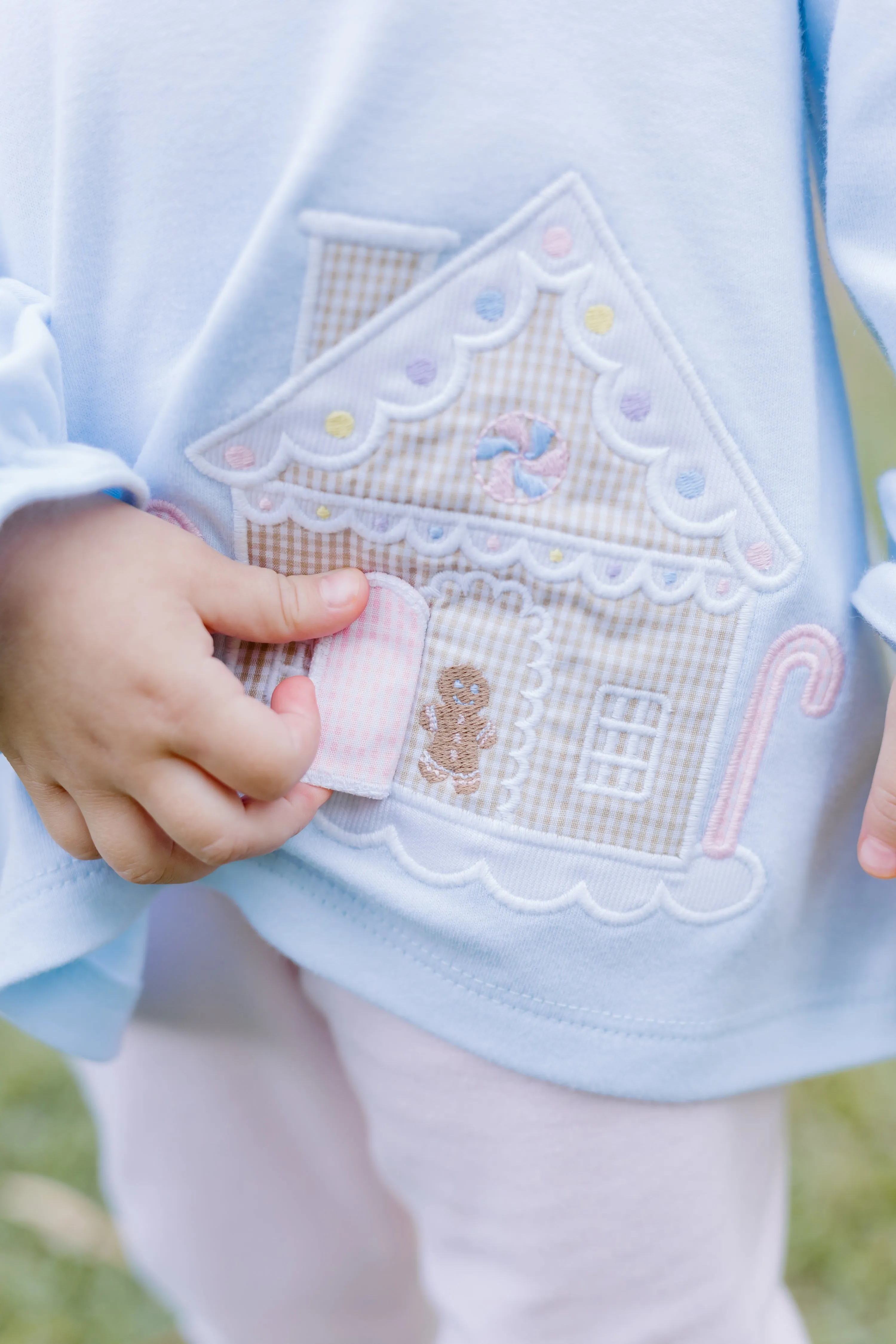 Gingerbread Legging Set- Light Blue