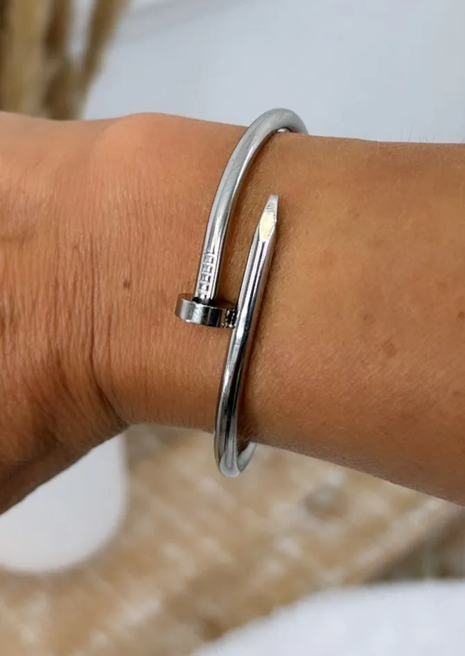 Gretta Silver Nail Shape Bracelet