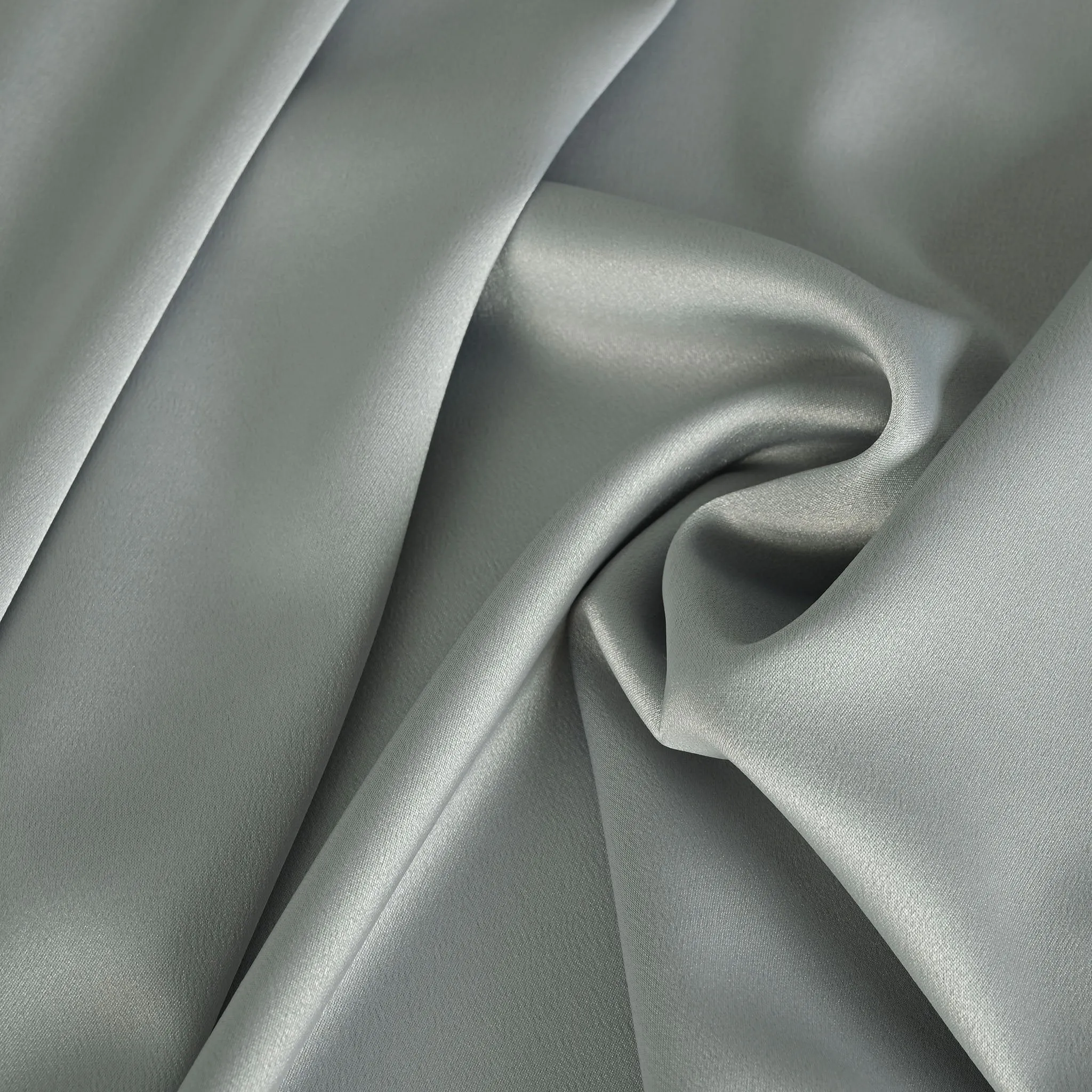 Grey Satin Crepe Fabric 3991