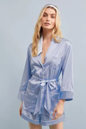 Halston x Homebodii Patricia Pyjama Set - Eggshell Blue