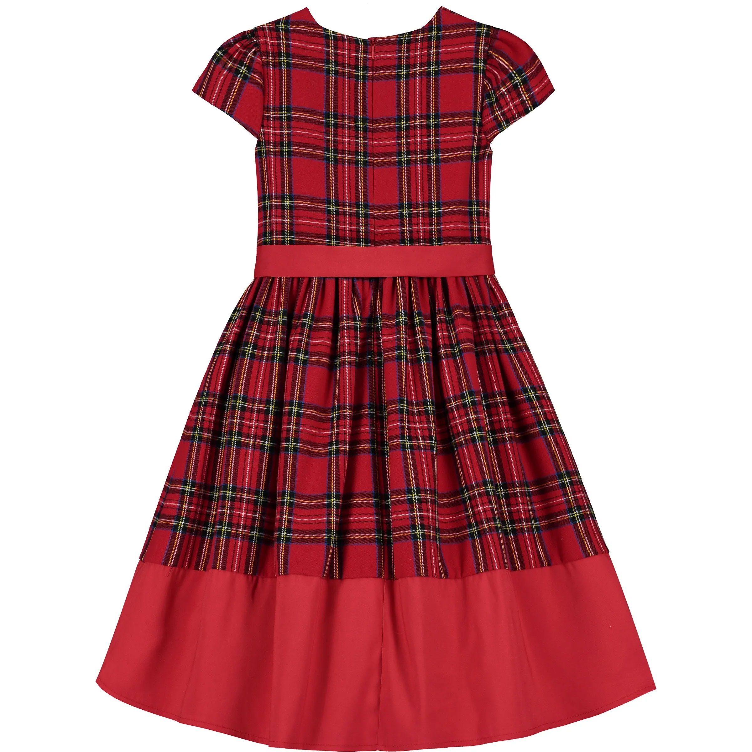 Holly Hastie Florence Tartan & Red Taffeta Bow Girls Party Dress