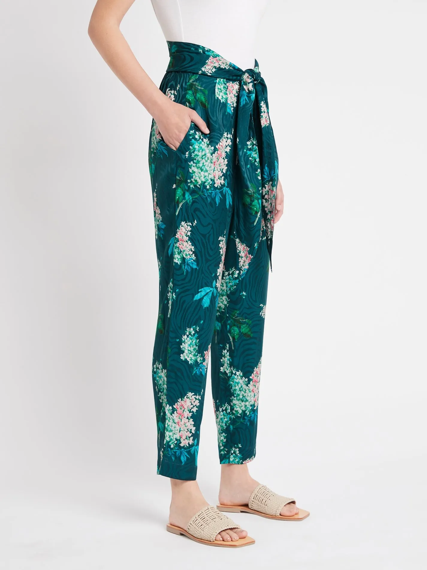 Hydrangea Floral Tie Pant