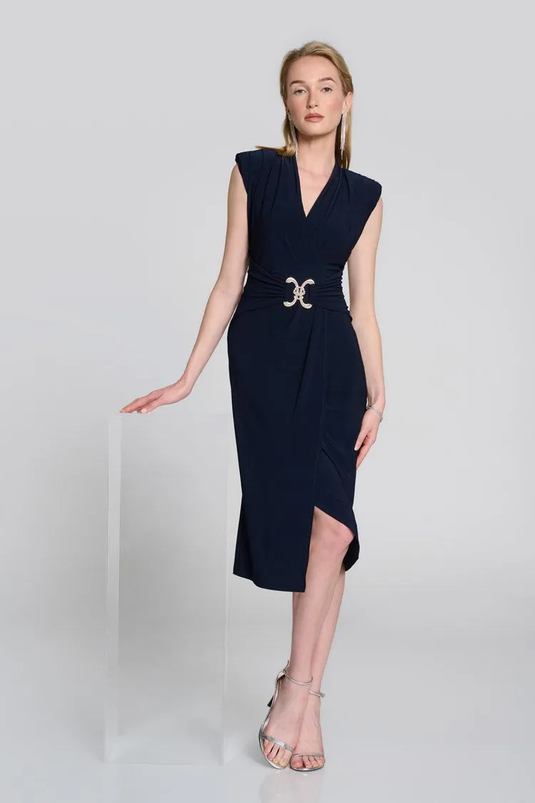 Joseph Ribkoff Silky Knit Sleeveless Wrap Dress