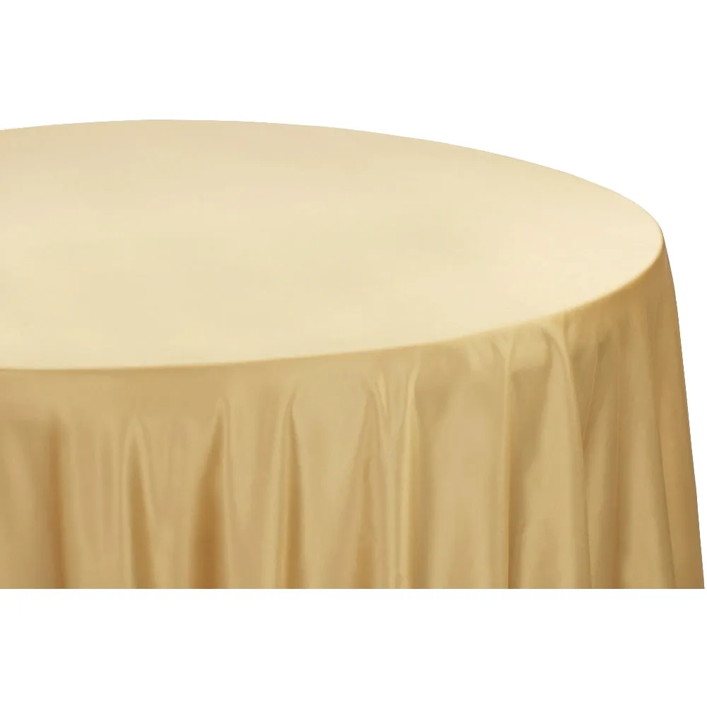 Lamour Satin 120" Round Tablecloth - Gold Antique