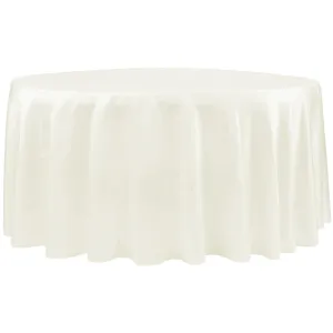 Lamour Satin 120" Round Tablecloth - Ivory