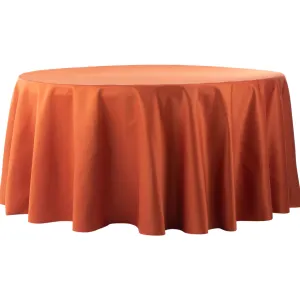 Lamour Satin 120" Round Tablecloth - Rust