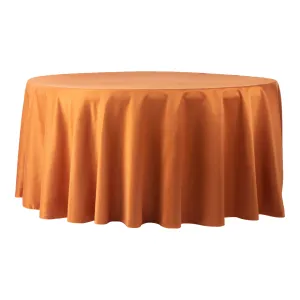 Lamour Satin 120" Round Tablecloth - Terracotta