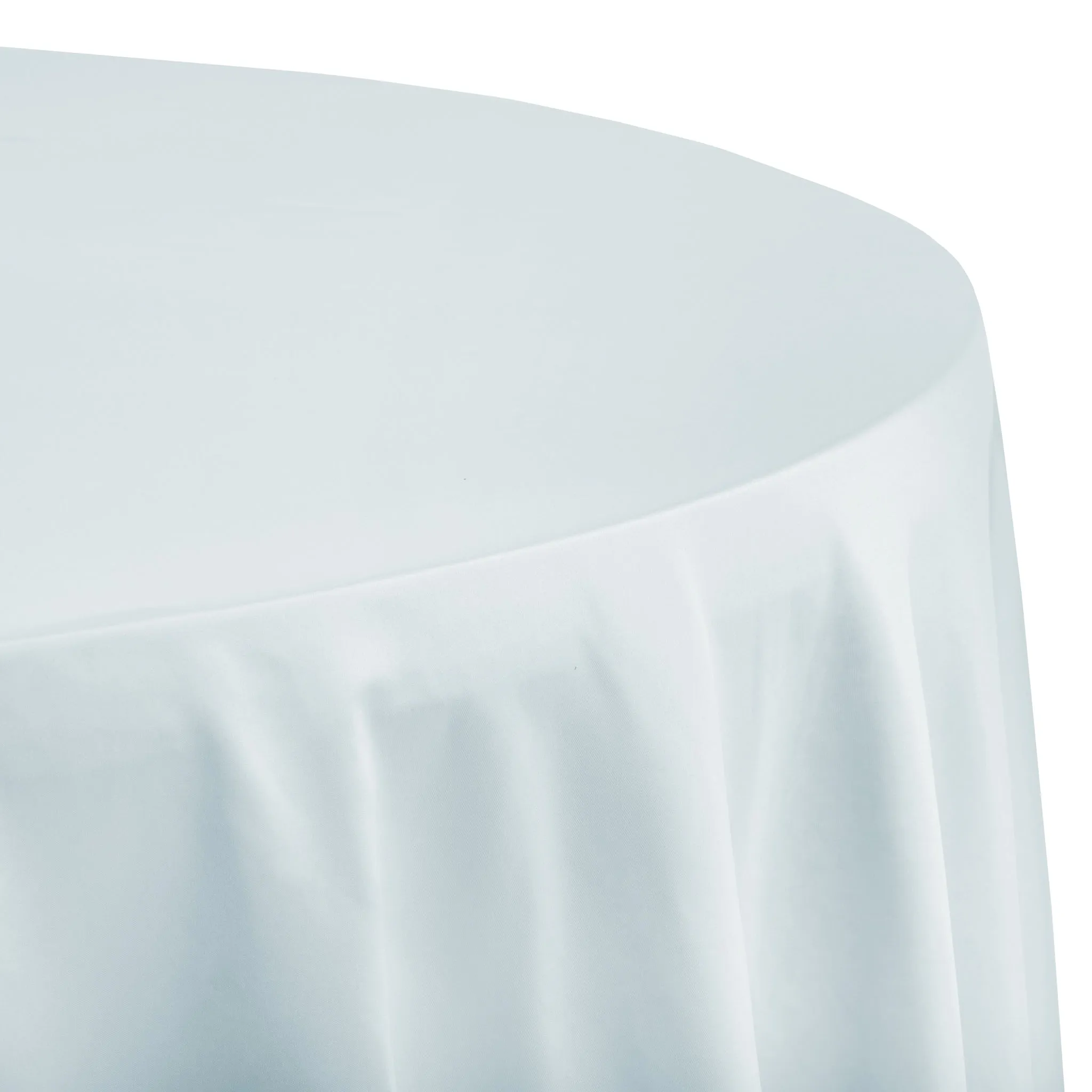 Lamour Satin 132" Round Tablecloth - Dusty Blue