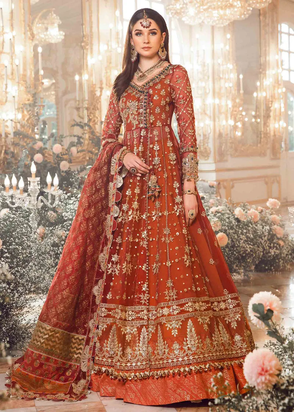 Mbroidered Wedding 2023 by Maria B | Maroon BD-2705