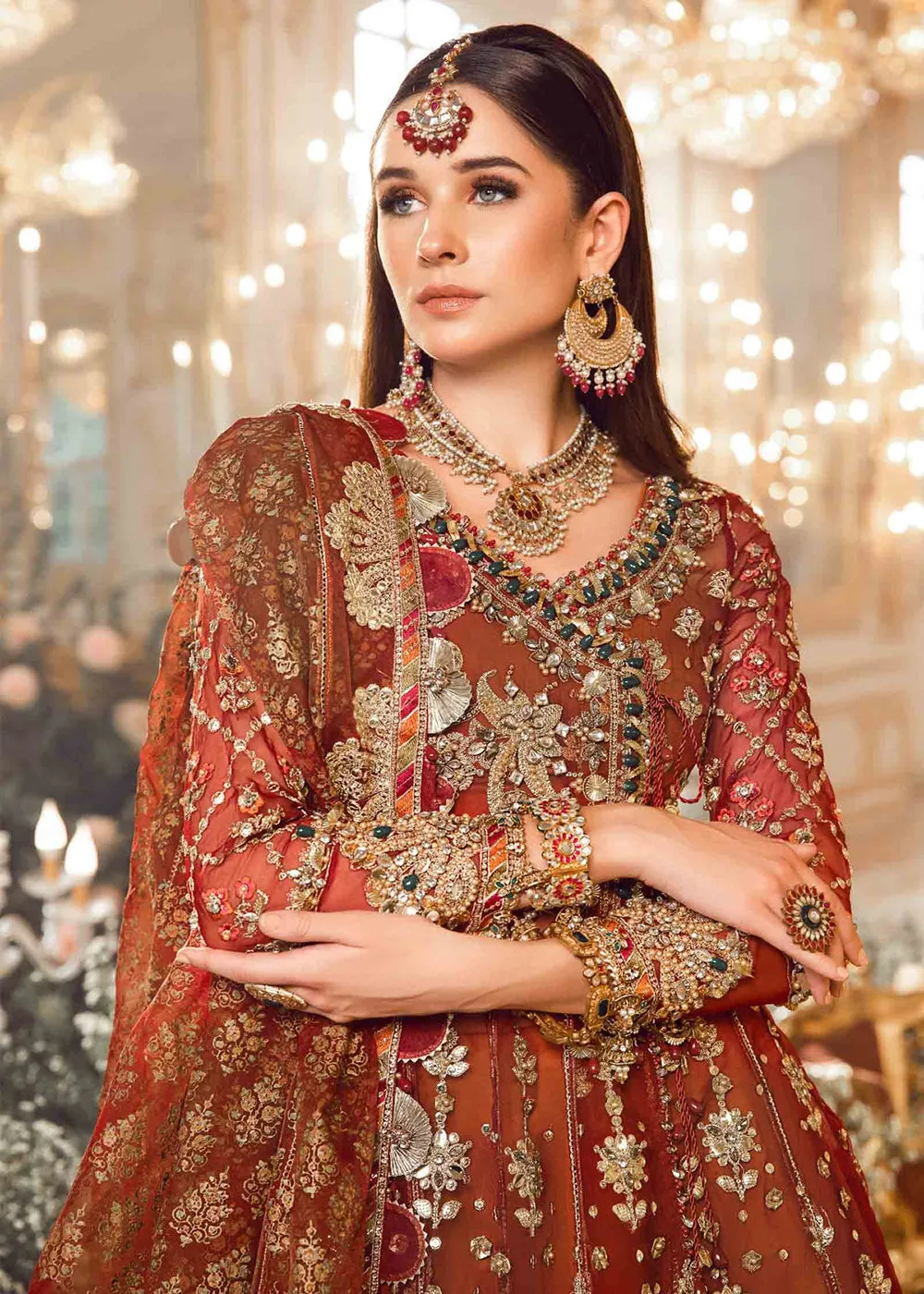 Mbroidered Wedding 2023 by Maria B | Maroon BD-2705